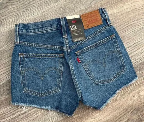 Levis 501 Denim Shorts 24 - Image 2