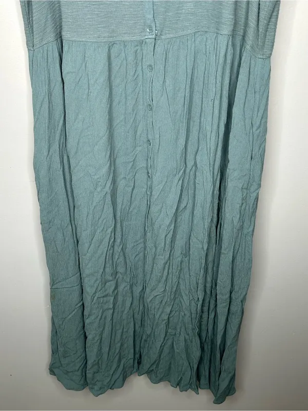 Frye Blue Sleeveless Button Front Maxi Dress Size XXL - Image 7