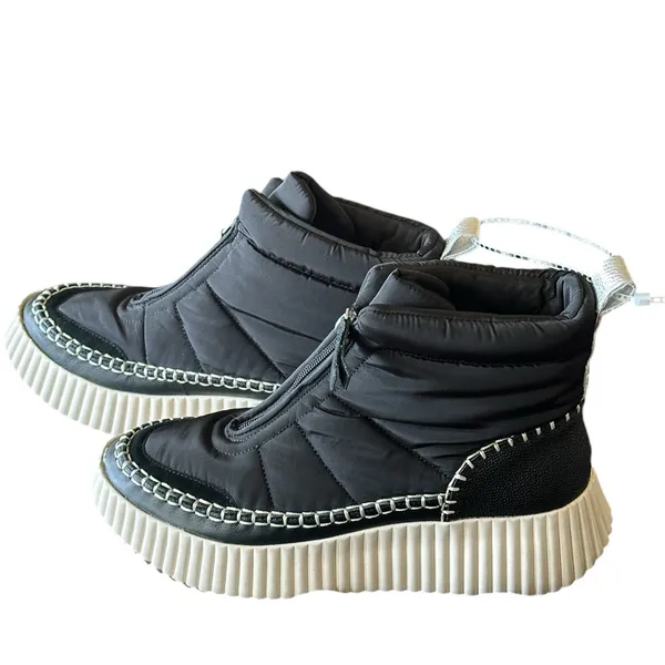 NEW Dolce Vita Devlin Quilted Sneaker Boot in Black Size 8.5 - Image 7