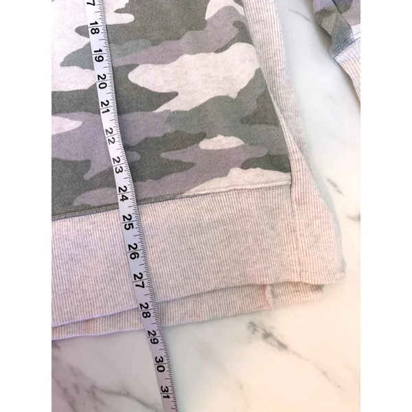 Aerie Womens Oversized‎ Camo Sweatshirt Green Cream Crew Neck 4427-6026-5 L - Image 8