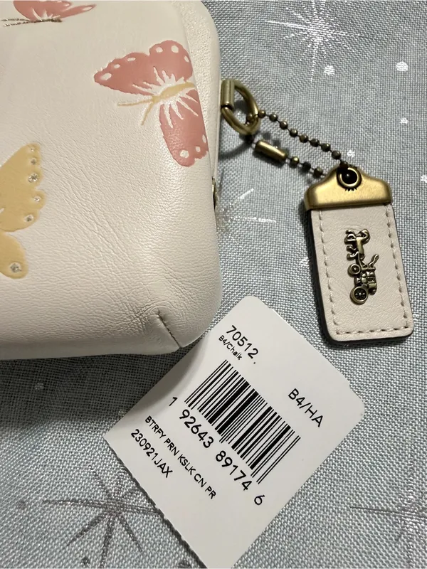 COACH 70512 Kisslock Coin Purse With Butterfly Print In Chalk/brass - Image 7
