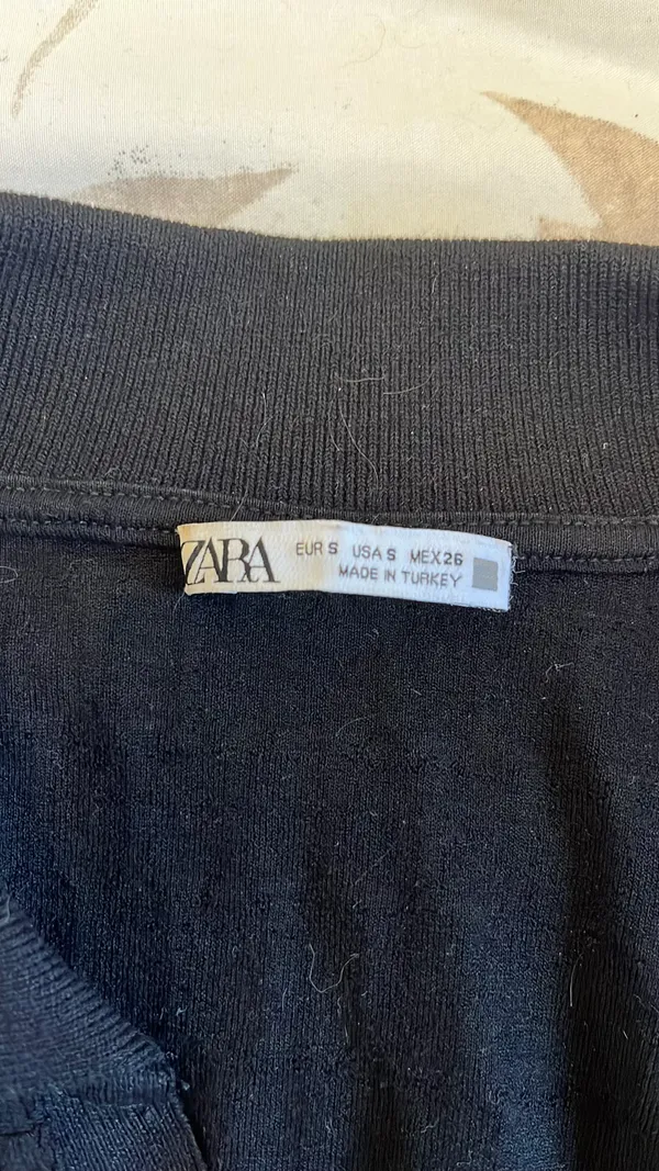 Black Zara Crop Top with Collar - Image 2