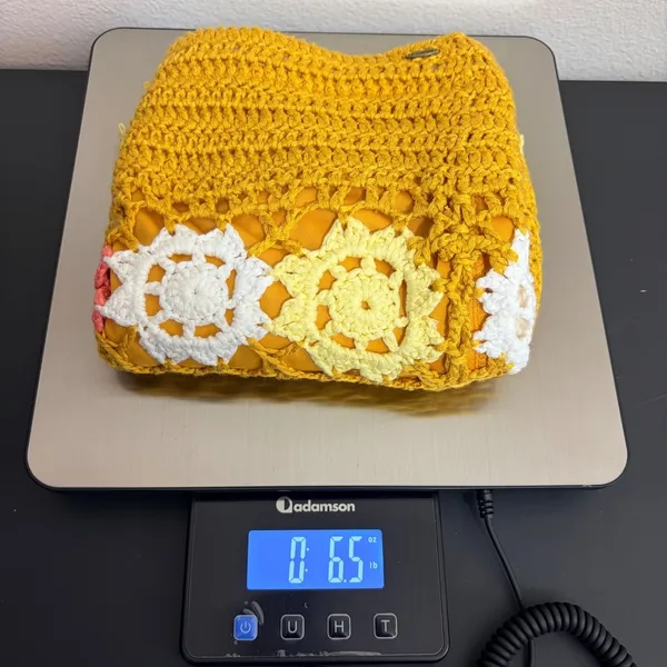 Mora‎ Mustard Yellow Crochet Floral Medallion Fringe Mini Skirt One Size Boho - Image 9