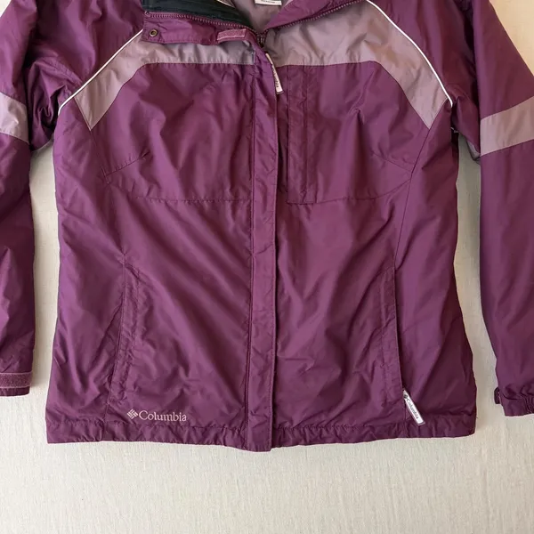 Columbia Interchange Jacket Womens Large Purple Hooded 3-in-1 Ski Hiking Shell - Image 6
