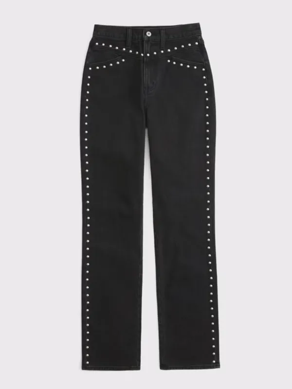 Abercrombie - 90s Straight Jeans - Black Stud, 29 Long (NWT) - Image 5