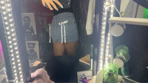 jean skirt with bows - Image 3