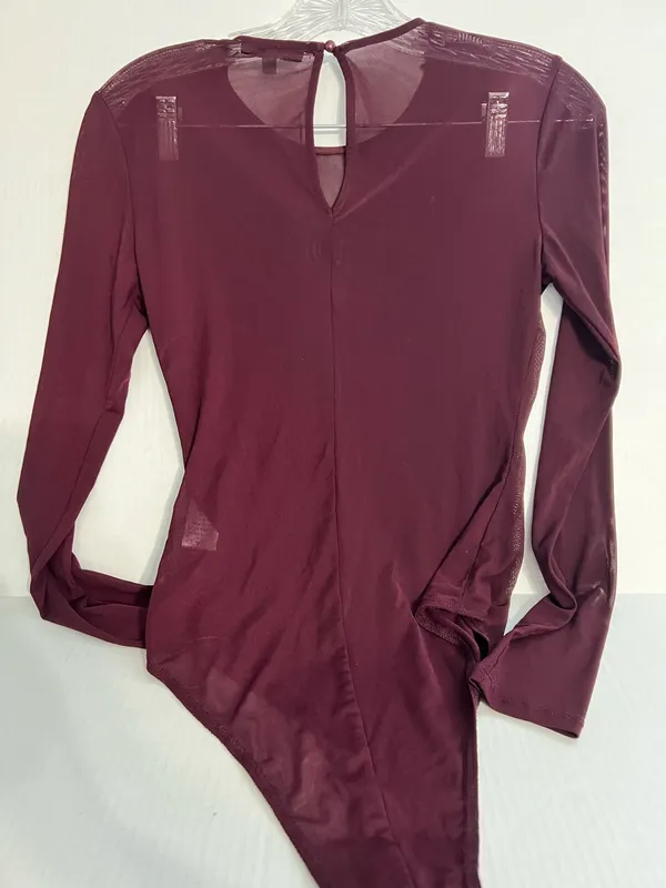 Charlotte Russe Sheer Deep Red Long Sleeve Top - Image 3