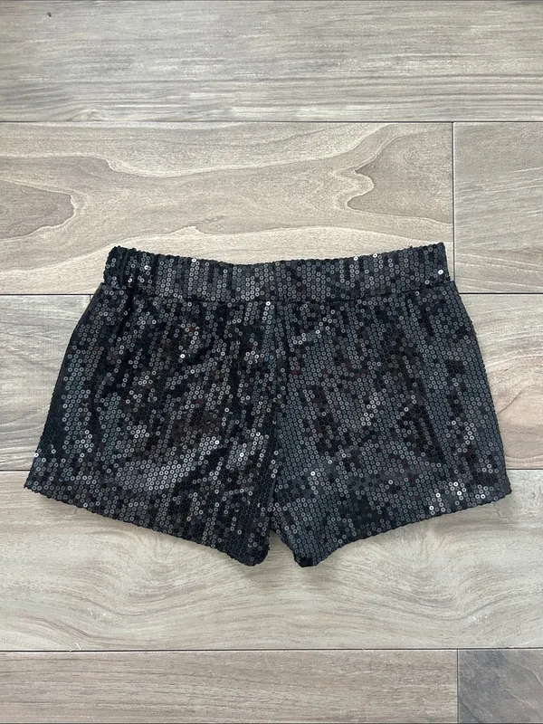 Spirit Black Sequin Mini Shorts - Image 3