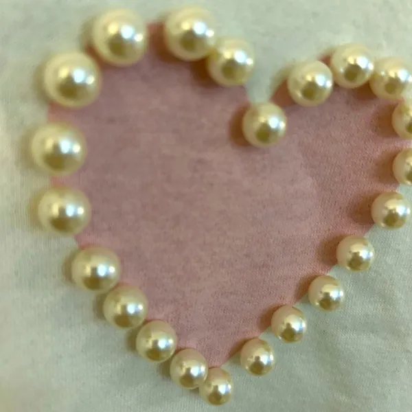 Cropped Pearl Heart‎ Sweatshirt! Pink Size XL - Image 2