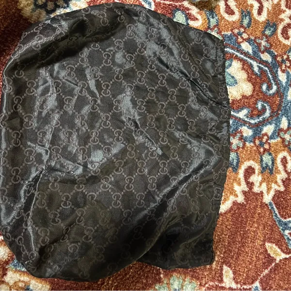 Authentic Vintage Gucci GG Print Satin Brown Dust Bag Made In Italy - Image 7