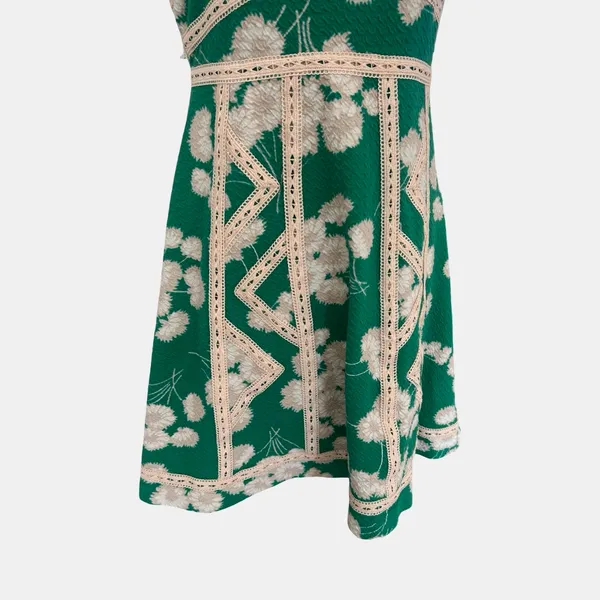 Maeve Anthropologie Emma Dandelion Print Dress Green Floral Size 10 Feminine - Image 4