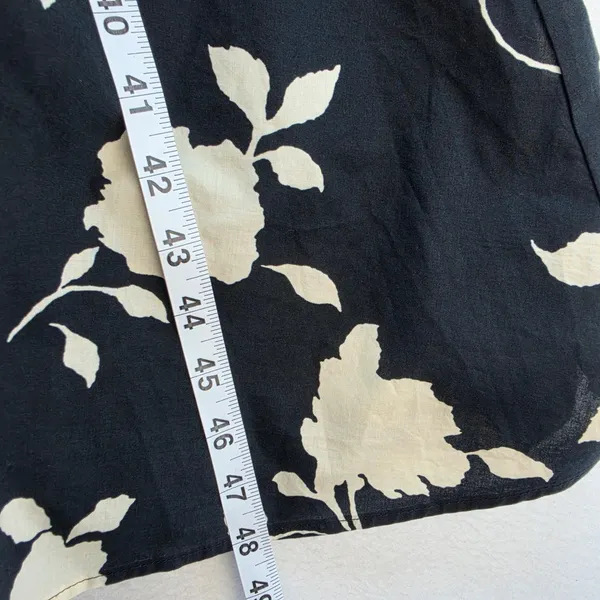 Soft Surroundings Black White Floral Smocked Cold Shoulder Midi Dress Size 2X - Image 7