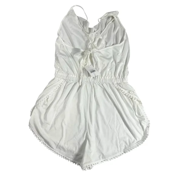 Topshop White Ruffle Trim Open Back Romper Size Small NWT  - Image 6