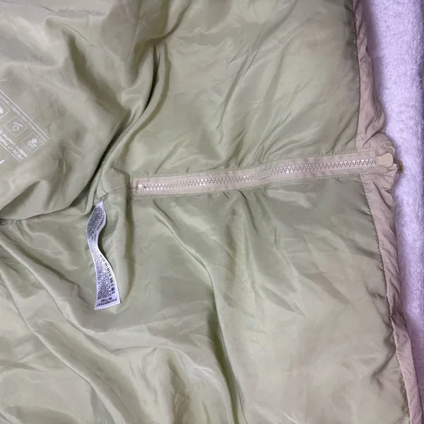 Zara Light Beige Puffer‎ Jacket Full Zip Water Repellent Oversize Size M - Image 8