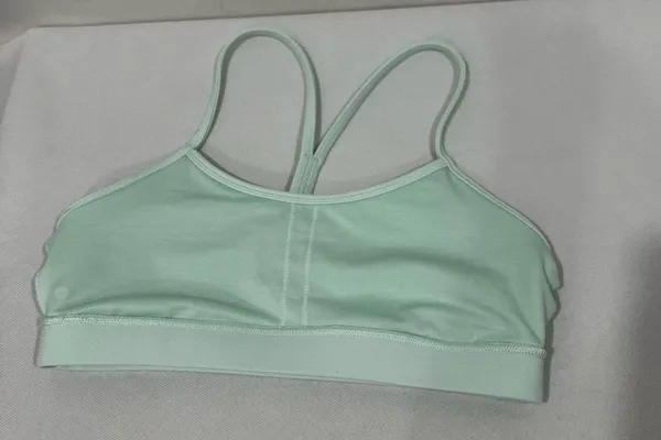 Lululemon Flow Y Bra Size 8 Sea Mist Mint Back Mesh Detail - Image 6