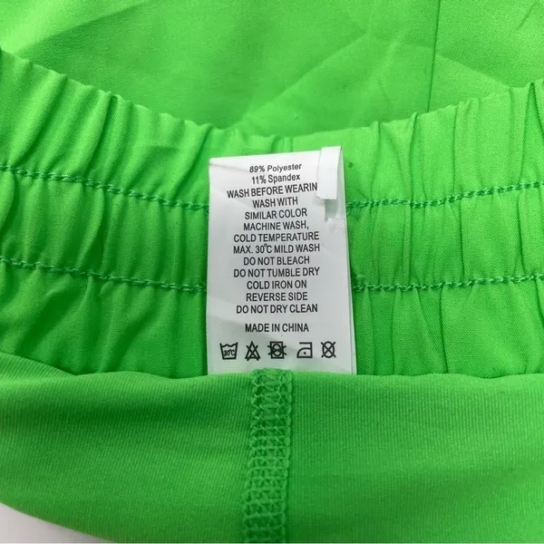 Zyia Bright Neon Green Velocity Lined Athletic Shorts - Image 7