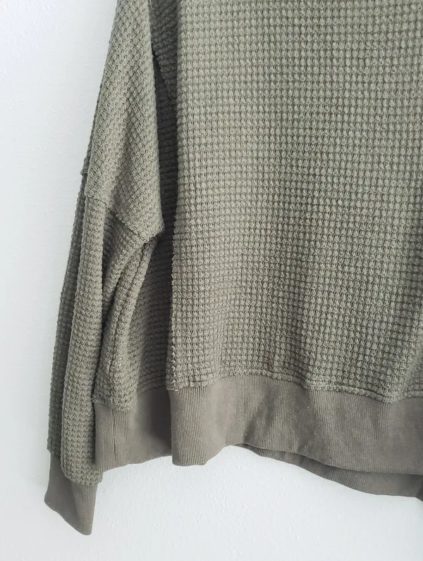 Pink Lily Waffle Knit Long Sleeve Sweater - Image 6