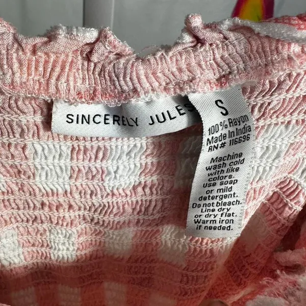 117. Sincerely Jules pink gingham dress Size S - Image 2