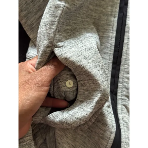 Lululemon Women's Stratum Hoodie Heathered Space Dyed Grey Full Zip Sz 6 - Image 5