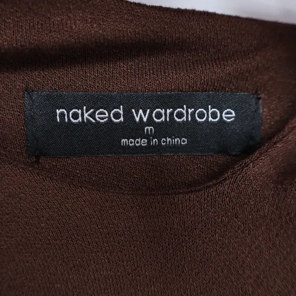 Naked Wardrobe Chocolate Brown One Shoulder Cut Out Mini Dress M - Image 4