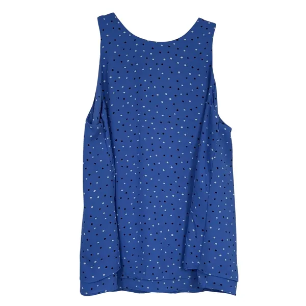 Ann Taylor Blue Sleeveless Blouse Womens S Layered Tank Top Preppy Flowy Shirt - Image 2