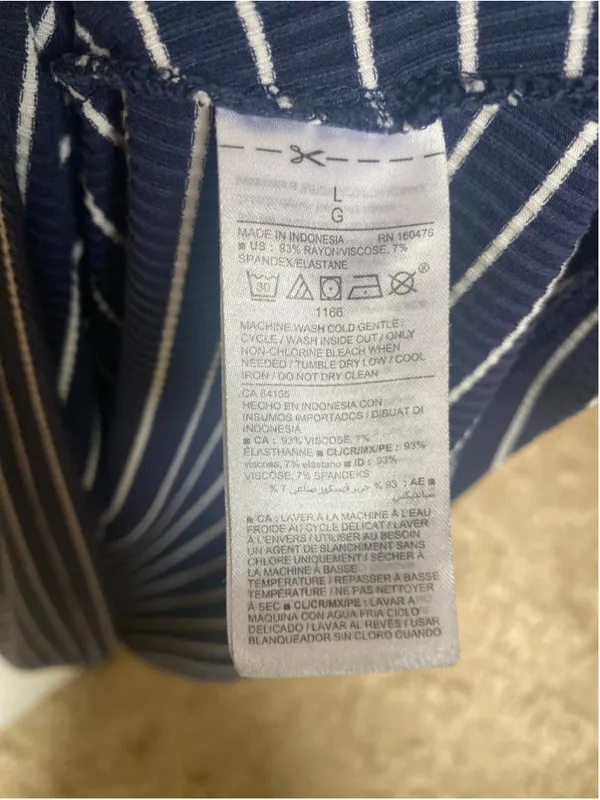 Old Navy Striped Ribbed Midi Dress Coastal Nautical Preppy Americana Classic L - Image 7
