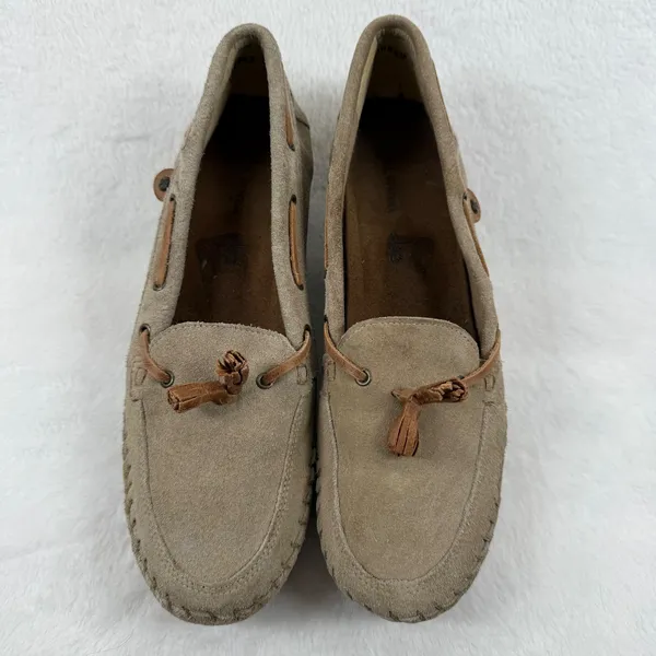 Soul of Africa Suede Leather Wedge‎ Mocassin Loafers Taupe Brown Size 10 US - Image 3