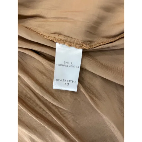 Mustard Seed Dress XS Tan High Low Tiered Boho Long Sleeve Mini - Image 5