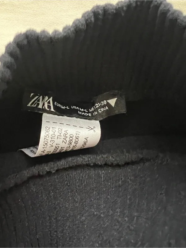 Zara Black Sleeveless Ribbed Mock Neck Tank Top - Image 2