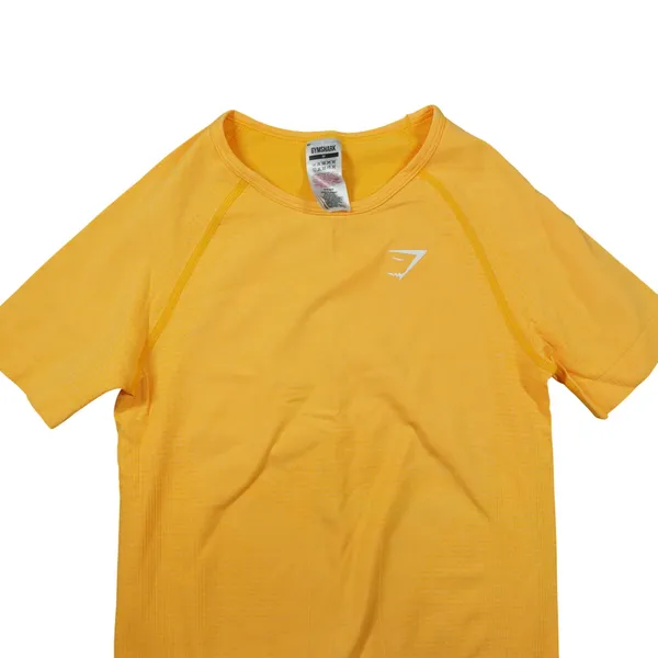 Gymshark Vital Seamless‎ T-Shirt Womens Medium Orange Yellow Marl Activewear Gym - Image 2