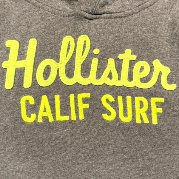 Hollister Graphic Pullover Hoodie Gray‎ Y2K California Surf Spell Out Coastal M - Image 6