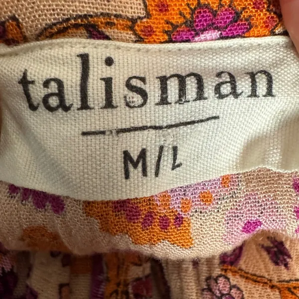 Talisman Boho Floral Paisley Maxi Duster Orange Purple M/L Whimsy Fairy Romantic - Image 8