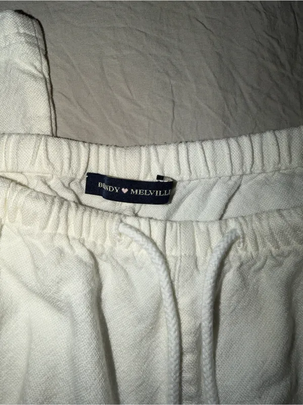 Brandy Melville White Linen Pants - Image 2
