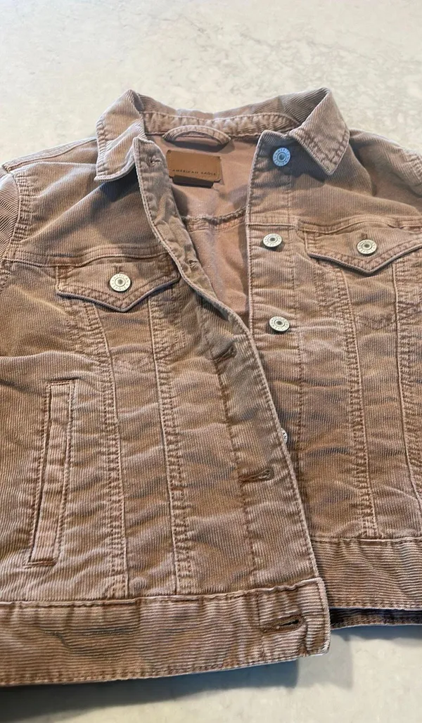 American Eagle Tan Corduroy Jacket XS - Image 3