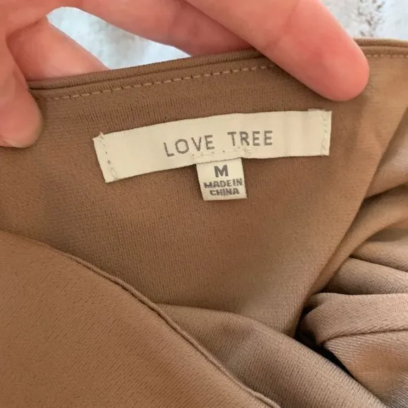 Love Tree Spaghetti Strap Bodycon Mini Dress Brown‎ - Size M - Image 3