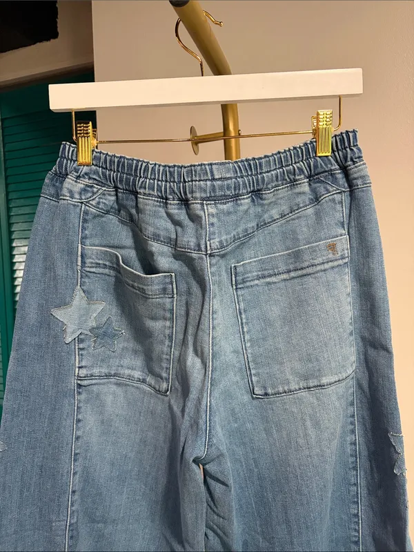 Anthropologie NWT PILCRO IZZIE RELAXED STAR PULL-ON BARREL JEANS - Image 13