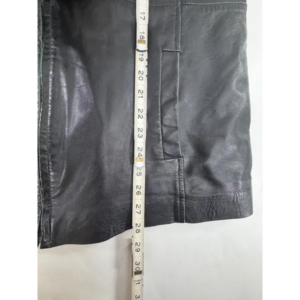 Style & Co Womens Black Genuine Leather Full Zip Jacket Size L WPL 8046 - Image 4