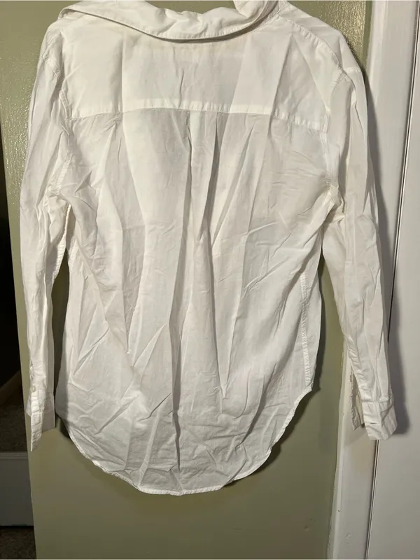 RD Style Women’s Sz Medium Lace Up Top Long Sleeve Collared Chest Pockets Cotton - Image 8
