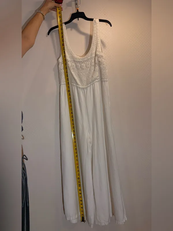 Saltwater LUXE White Cora Crochet Top Bodice Wide-Leg Jumpsuit - Image 8
