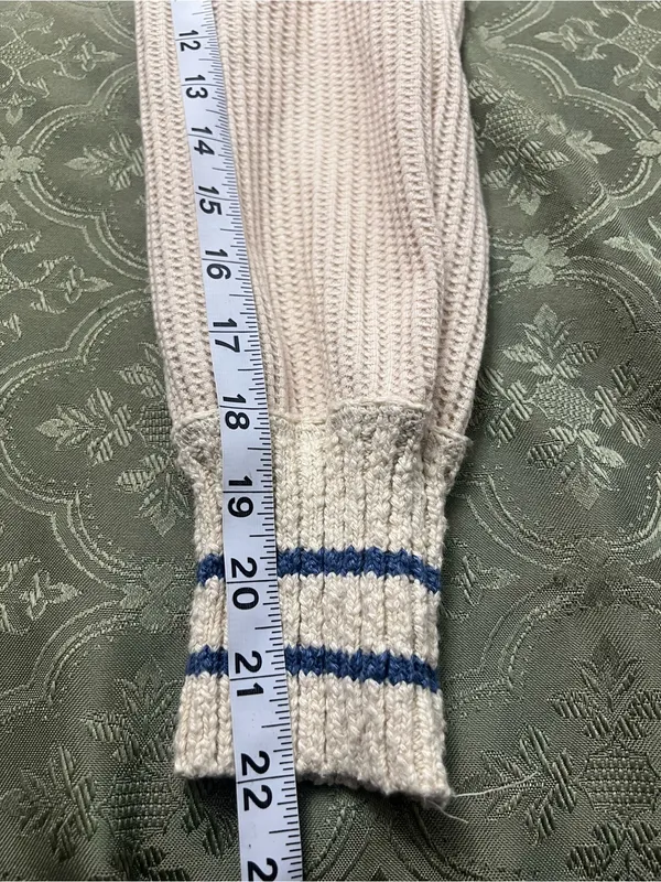 Free People Geo Party pulloverCream Fair Isle Sweatshirt with Red & Blue Stripes - Image 12
