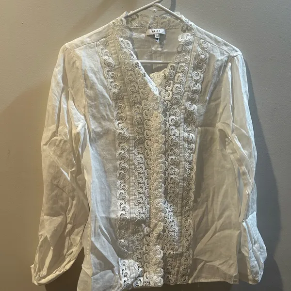 Reiss White Lace Button Down Shirt - Image 3