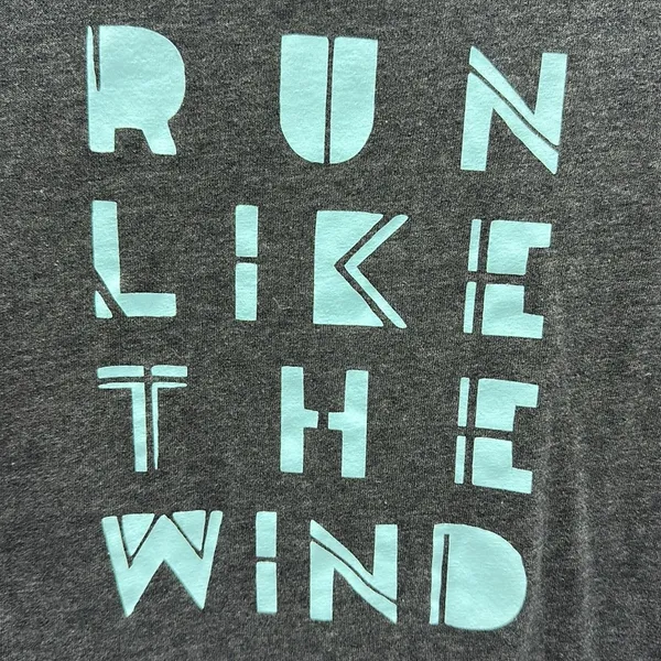 Asics Run Like The Wind Heathered Gray Athletic Graphic Tee Short Sleeve Size XL - Image 2