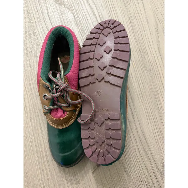 Chill Mark Duck Shoes Green Brown Lace Up Women’s Size 7 - Image 9