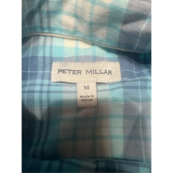 Peter Millar Womans Plaid Golf Shirt Sz M New - Image 3