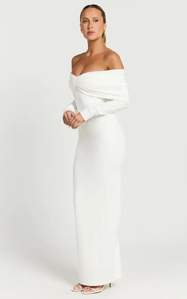 New Showpo Rani Maxi Dress Off Shoulder Bodycon Dress Size Small MSRP $139 - Image 4