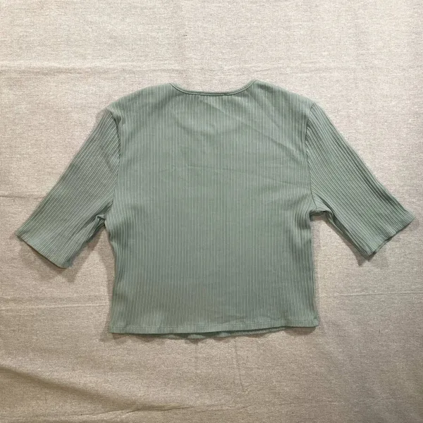 WAYF | Sage Green Short Ribbed Crop Top | Small - Image 3
