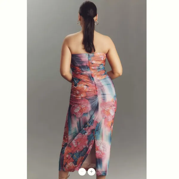 Anthropologie The Soleil Slim Strapless Ruched Mesh Dress - Image 6
