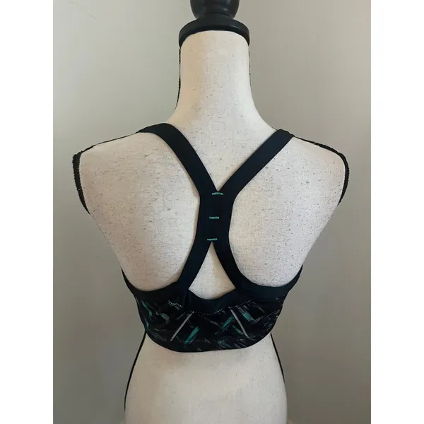 Abstract Print Racerback Sports Bra Size Large Activewear Fit Girl Yoga Running - Image 2