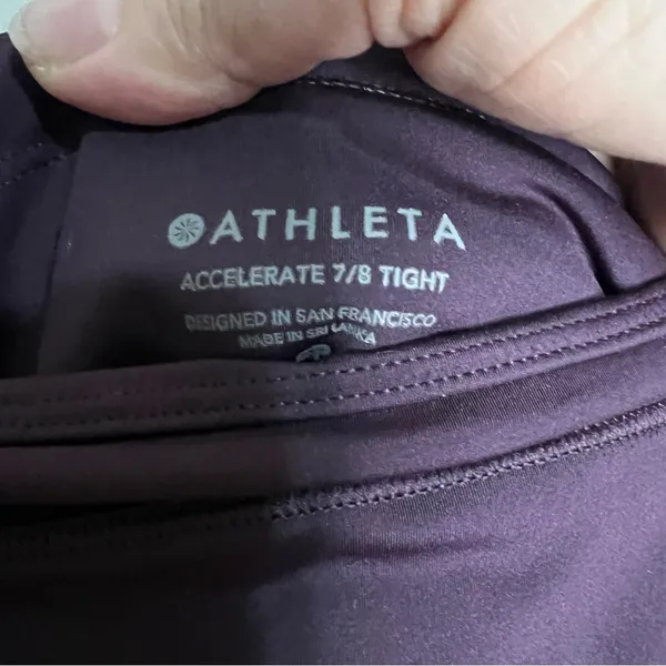 Athleta Accelerate 7/8 Tights‎ High Rise Egg Plant Athleisure SwiftLite Leggings - Image 5