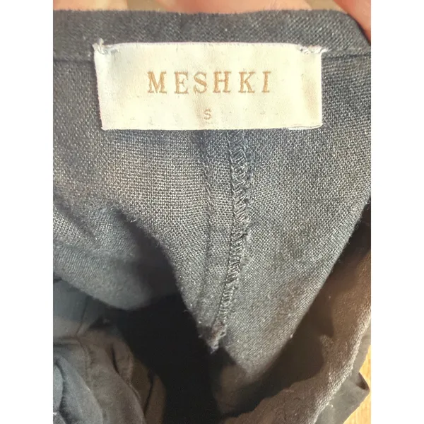 Meshki Adina Linen Blend Pants Wide Leg‎ Black Size Small - Image 4